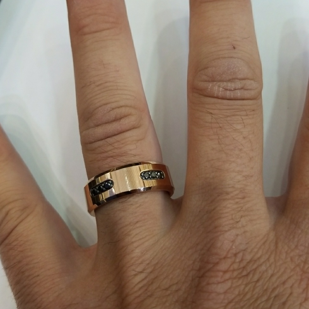 Rose Gold Black Diamond Band - Picture 4 of 4